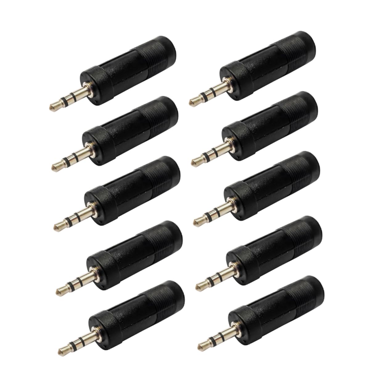 ETHZZLE 10Pcs to Microphone Adapter Female to Male Audio Frequency Adapter Black Audio Microphone Connector for Headphones and Mics