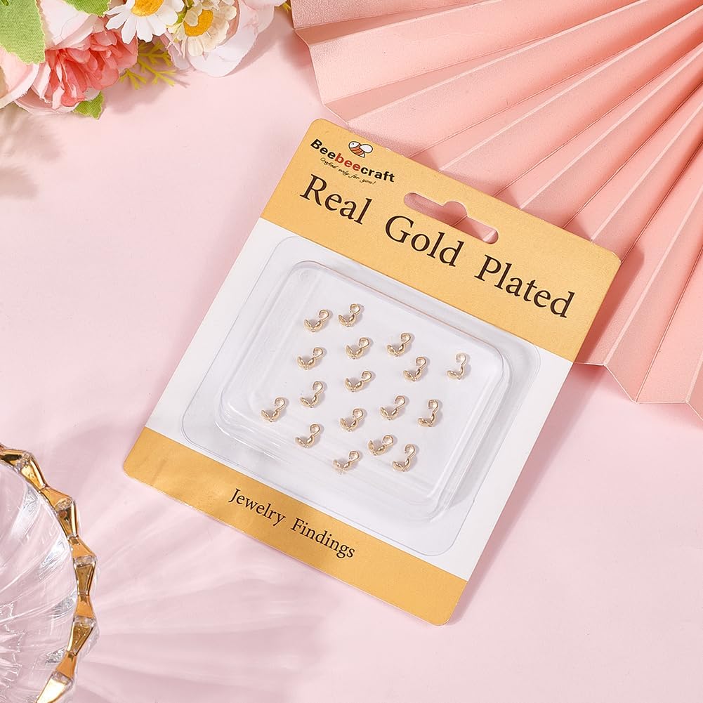 Beebeecraft 80Pcs Bead Tips Knot Covers 18K Gold Plated Small 3.5mm Clamshell Fold Over Crimp Beads Ends Caps for Jewellery Bracelets Necklaces Making - Image 5