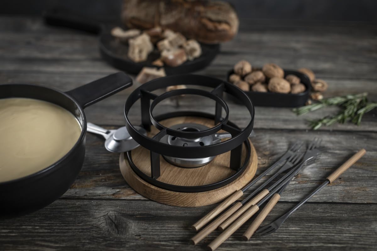 KUHN RIKON Käsefondue Set Induktion Gusseisen schwarz matt Alpstein 24 cm