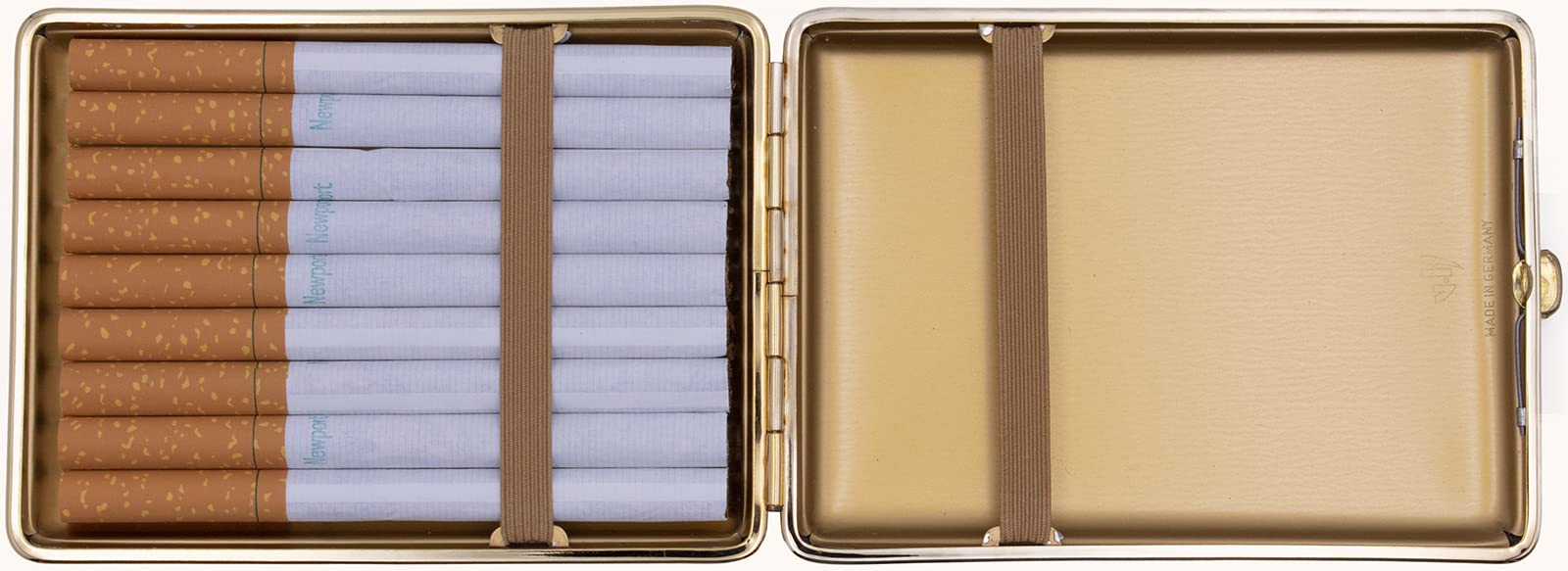 Amazon.com: Made in Germany Genuine Leather Gold Plated Cigarette Case (18  100s) with Elastic Bands (Brown Snake) : Health & Household