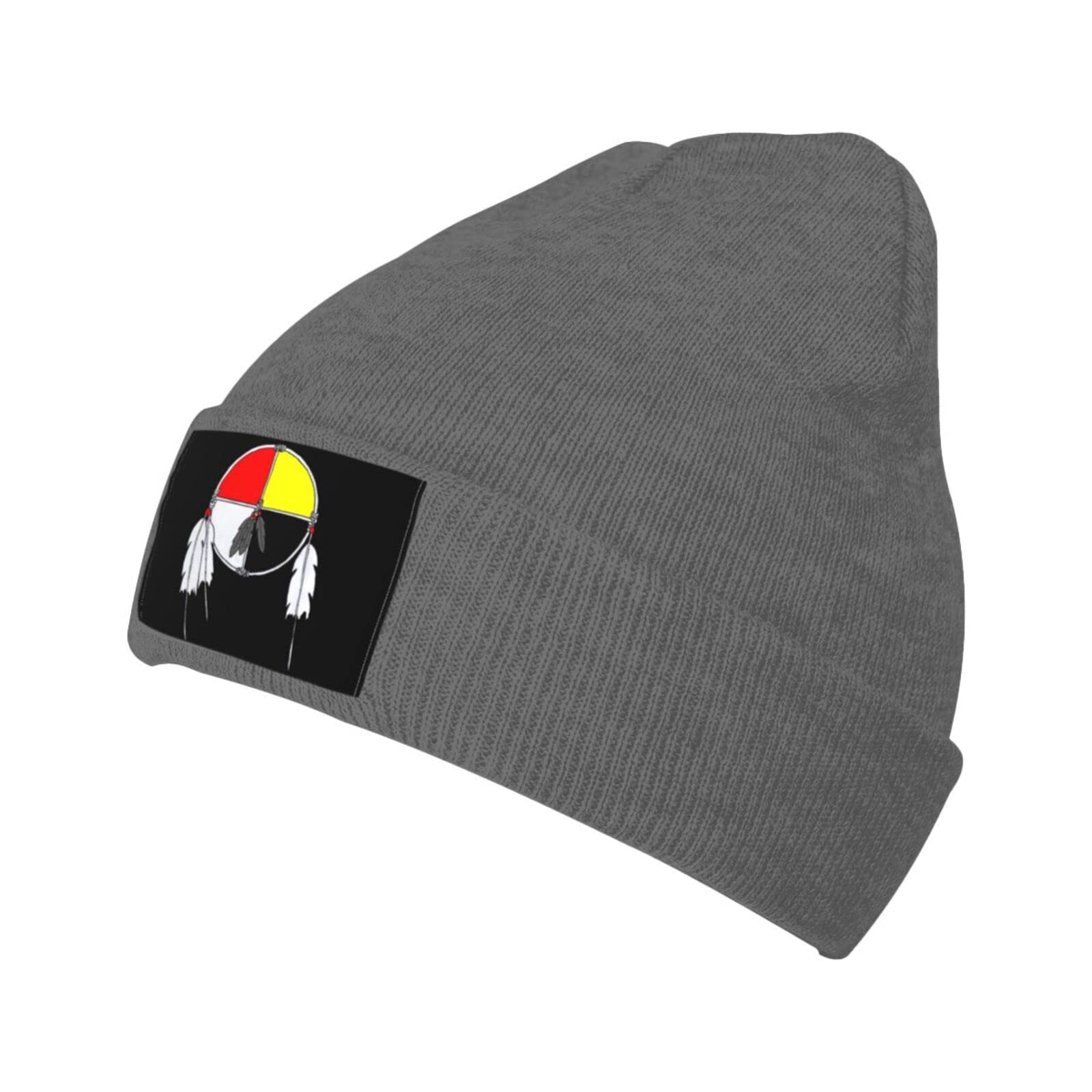 Iubbki Unisex Deep Heather Medicine Wheel Native Americans Beanie Hat Man'swomen Christmas Hats Hat Warm Caps
