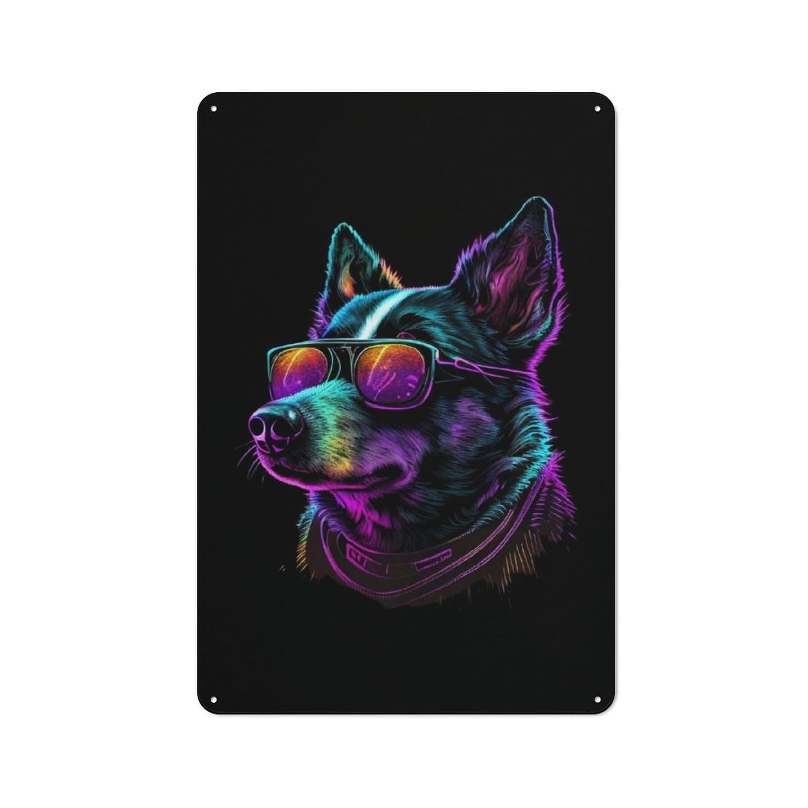 Junmoney Australian Cattle Dog Tin Wall Plaque 30X20cm With For Dining Room Or Kitchen, A Metal Wall Feature For Kitchens And Dining Spaces