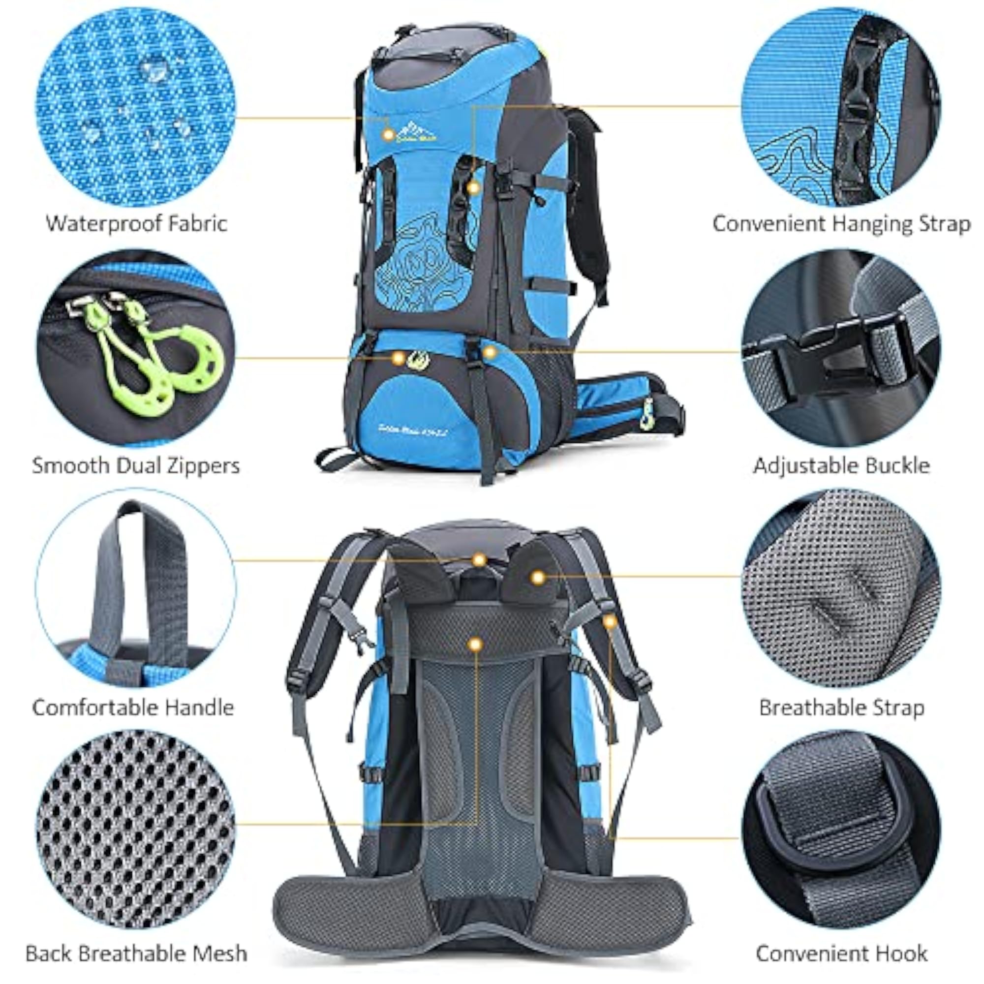 70L Camping Hiking Backpack Large Capacity