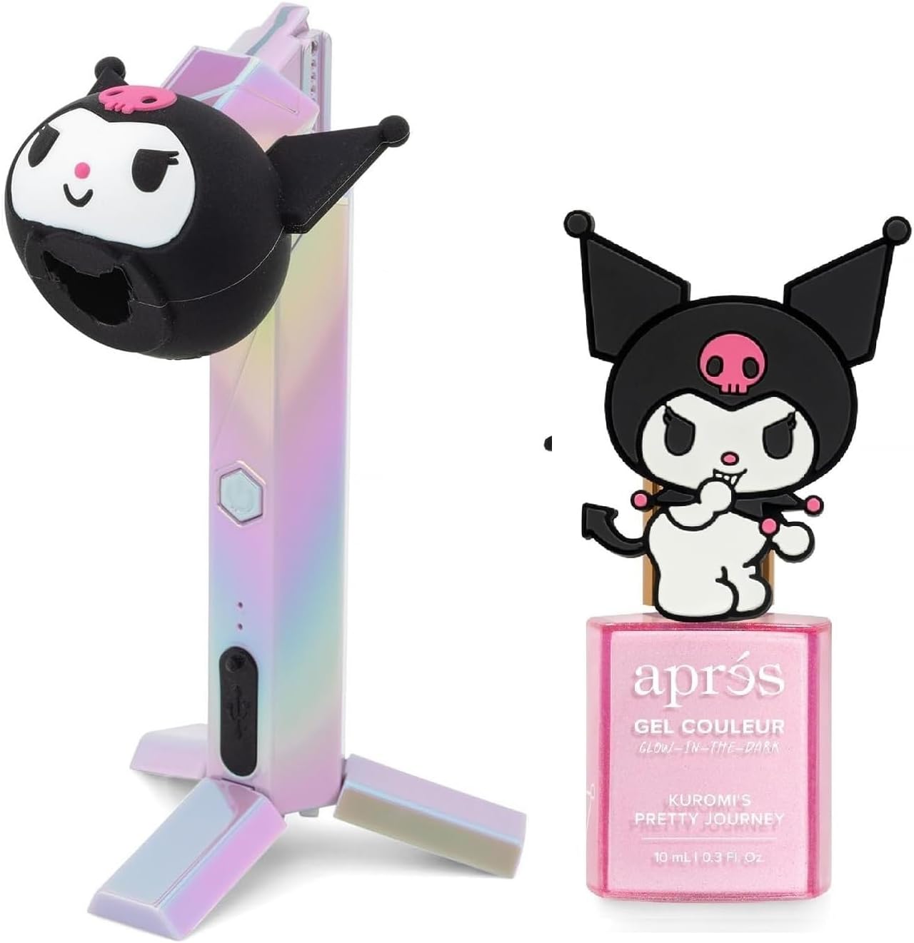APRÉS x Kuromi™ Omni Light and Caty Eye Gel Color Bundle | Includes Gel-X UV LED Nail Lamp & Kuromi™ Caty Eye Gel Color Magnetic Nail Polish (Kuromi's Pretty Journey, 10ml)