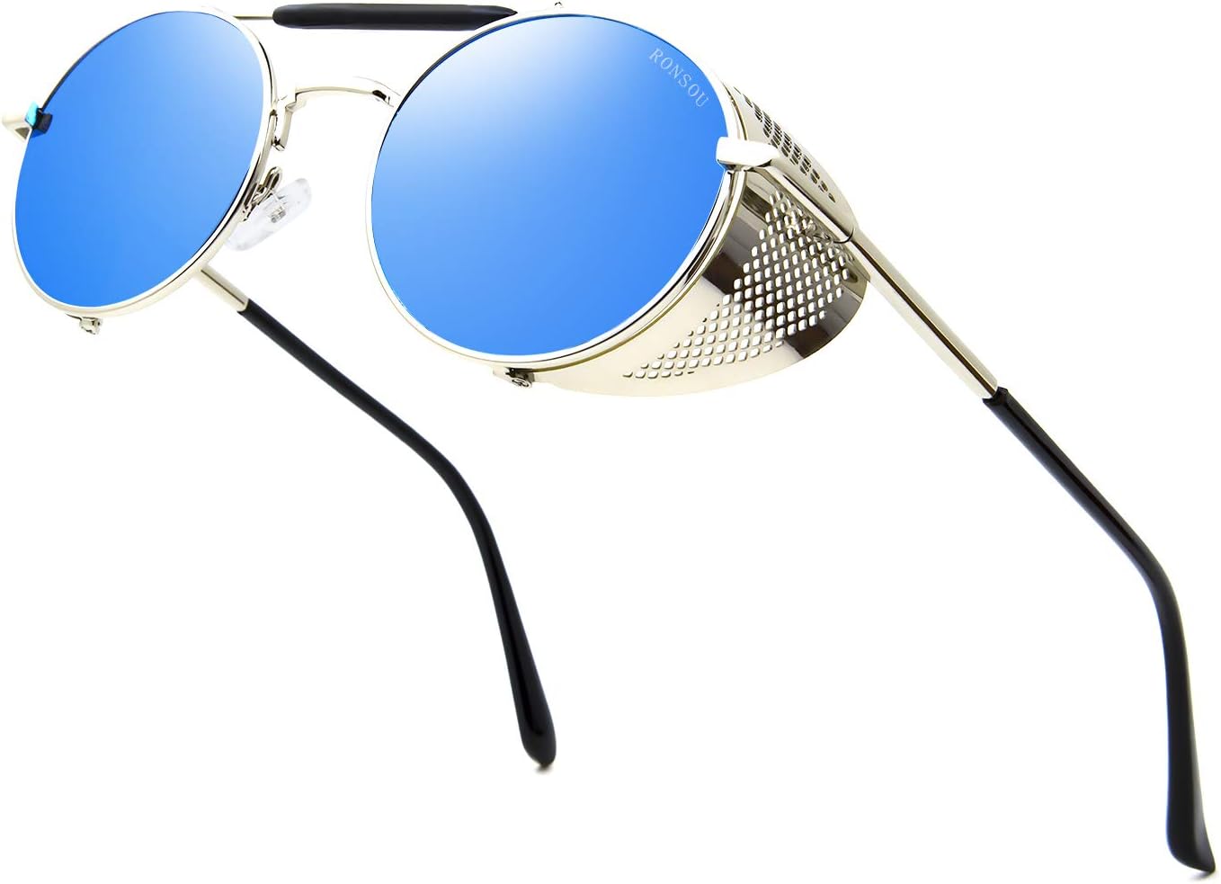 Steampunk Style Round Vintage Polarized Sunglasses Retro Eyewear UV400 Protection Matel Frame