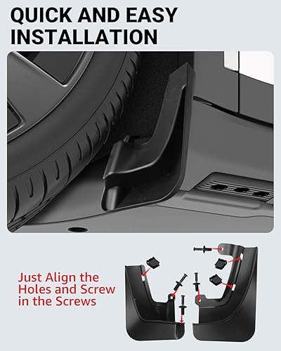 Miniatura 6 de BASENOR Protectores de barro a cuadros Tesla modelo XModel X 2024 2023 2022, protectores contra salpicaduras, no requiere perforación, protectores
