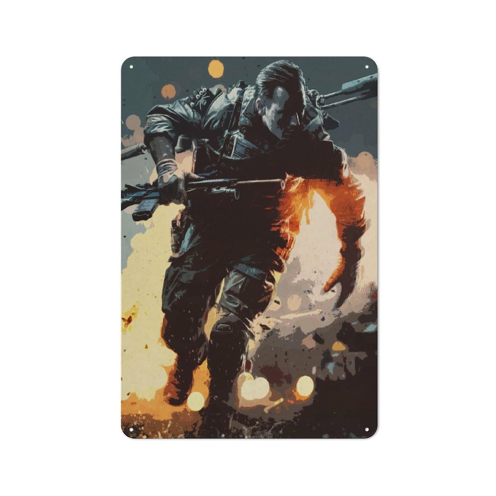 Retro Kitchen Metal Sign 30x20cm Featuring Battlefield, Bistro Wall Plaque for Restaurant, Kitchen, Counter Or Breakfast Nook