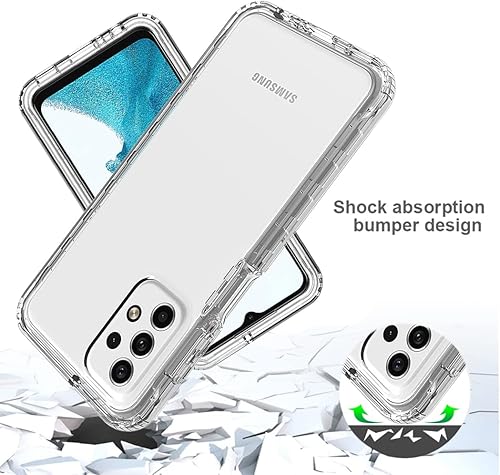 Miniatura 7 de Funda de teléfono para Galaxy A23 4G, SM-A235M con protector de pantalla de vidrio templado, carcasa protectora de cuerpo completo transparente de