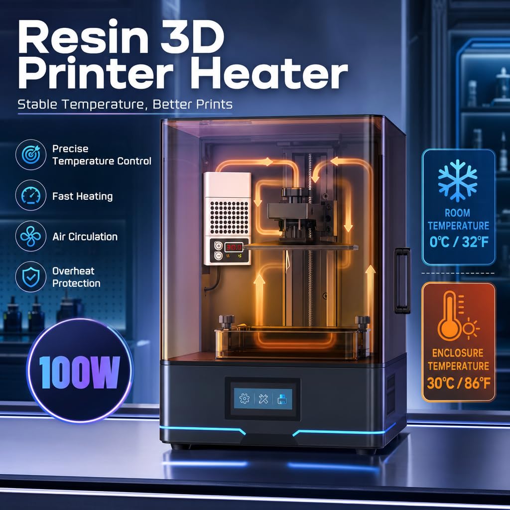 Mini Heizung für 3D Drucker, 3D Drucker Temperaturregler Heizung Thermostat Temp Control für LCD DLP 3D Drucker