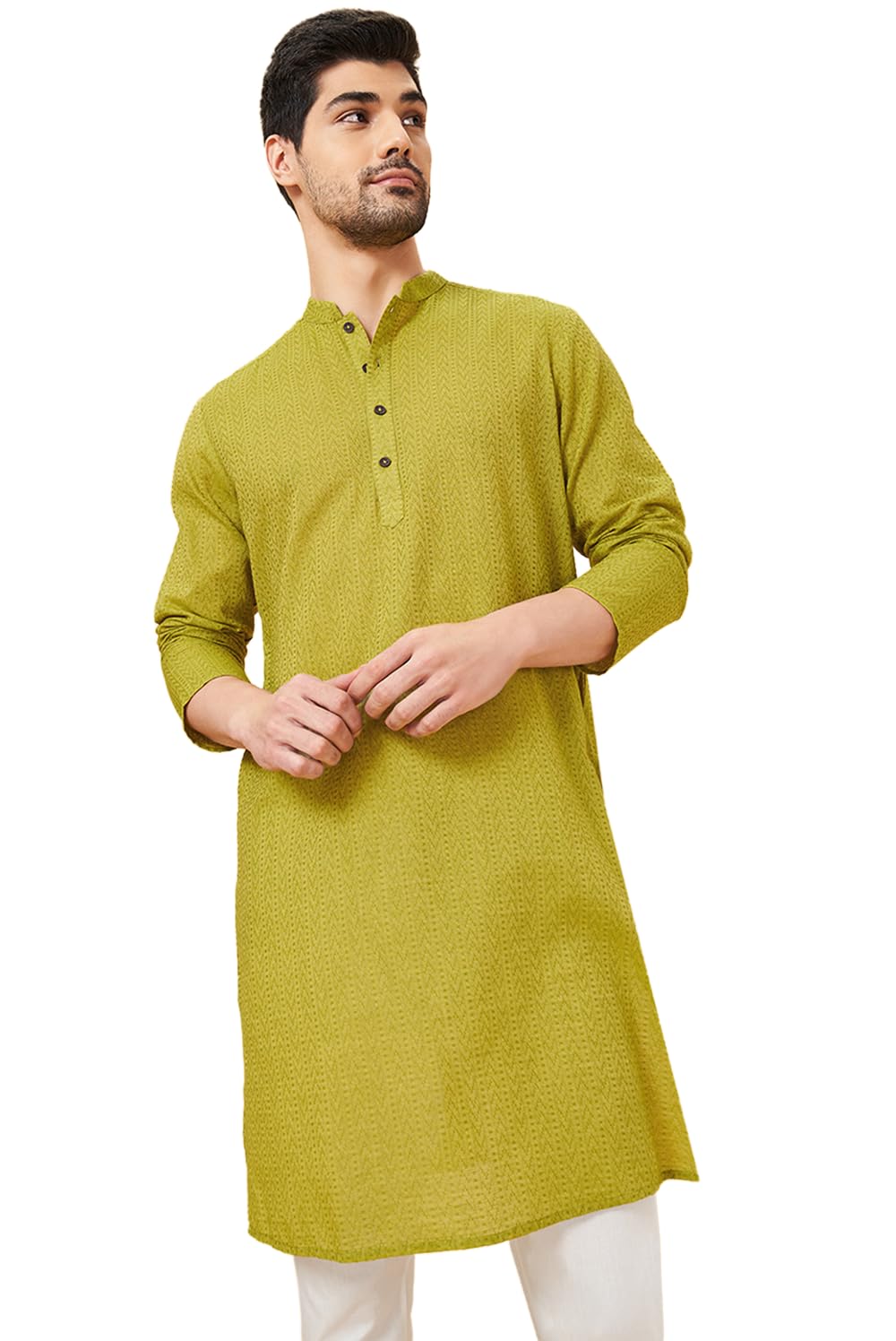 indus route by pantaloons Men's Viscose PST Solid Regular Kurta-picture-46