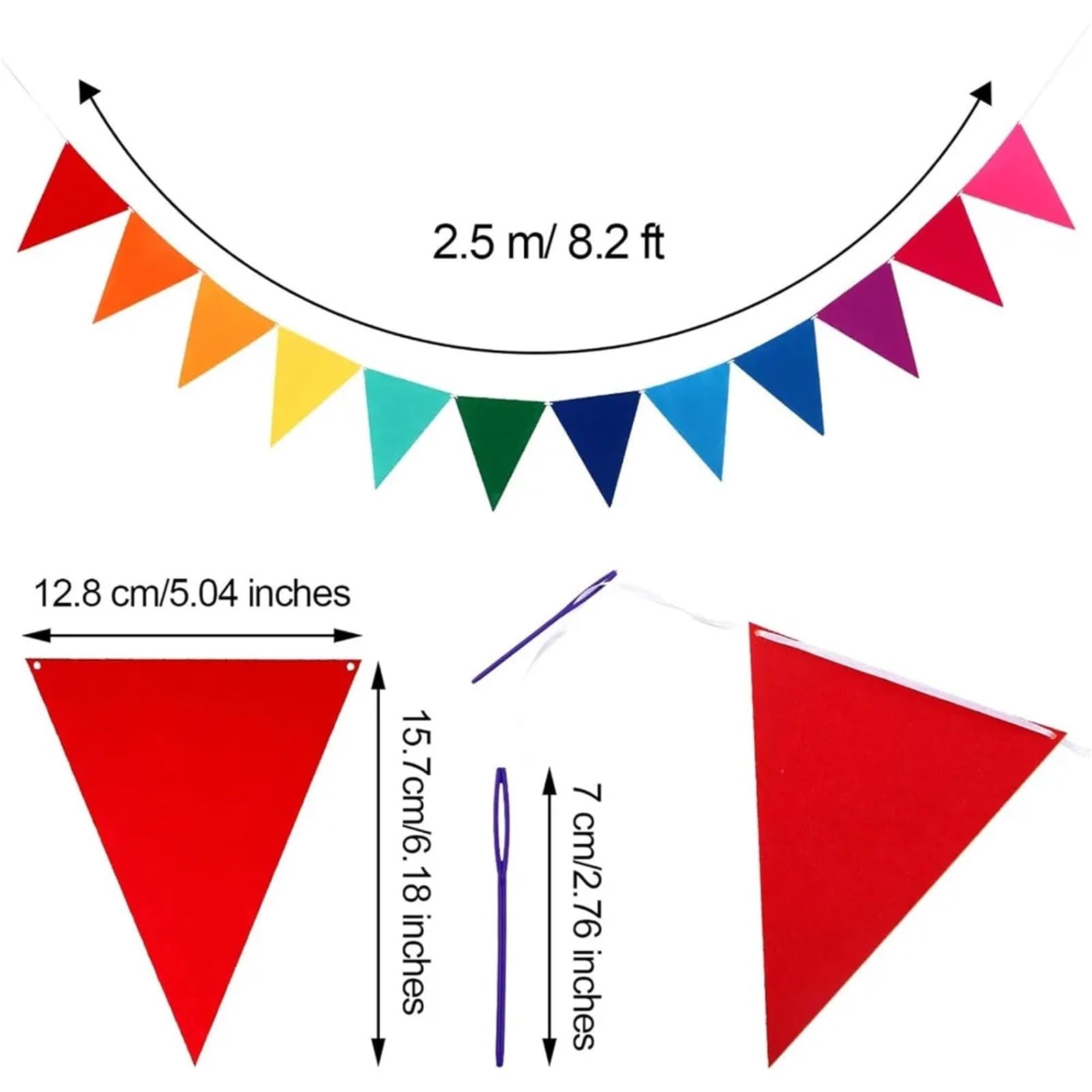 Wimpelkette, Bunting Wimpel-Banner-Flaggen, 6 Stück, mehrfarbig(Color 4)