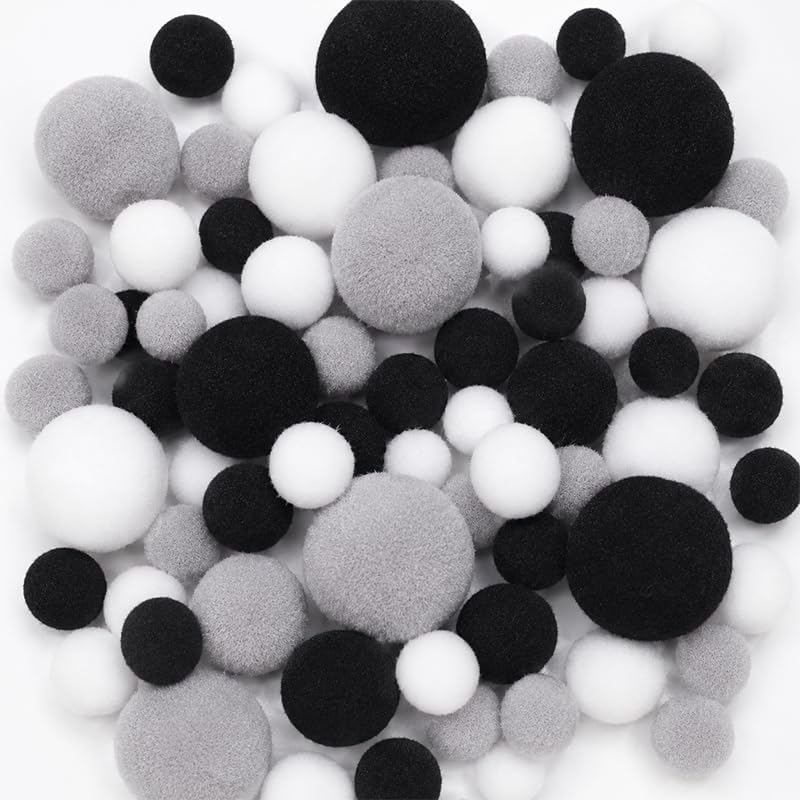 Pom Poms Balls 120 Pcs Mixed Mini Craft Ornament Accessories (Christmas)