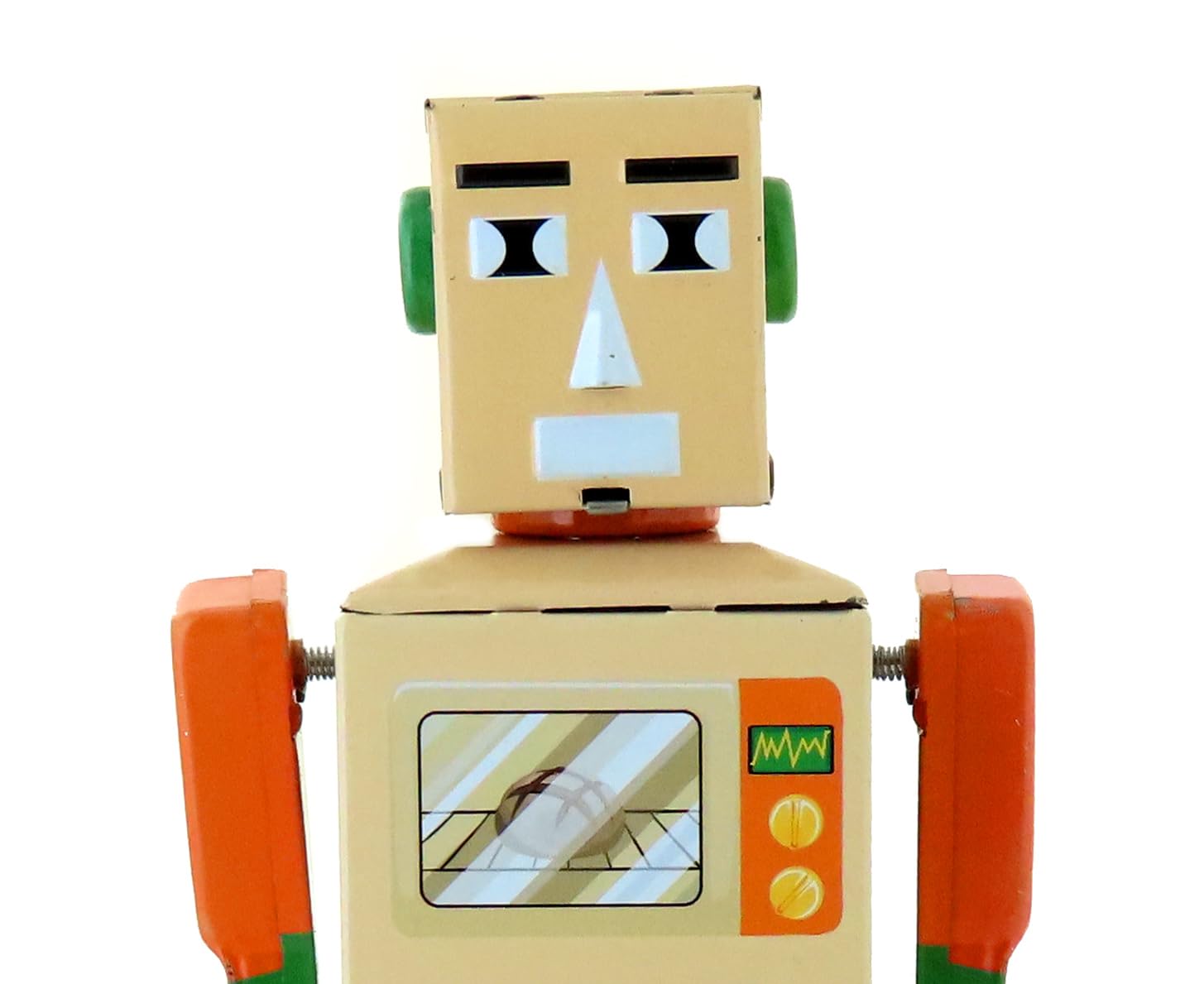Giocattolo Meccanico di Metallo - Robot Meccanico Baker Bot di Latta cromolitografata - Oggetto da Collezione Vintage per Soli Adulti