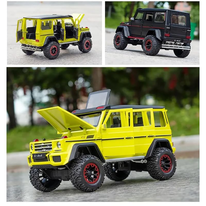 Image of Kids Model 1:24 AMG 4X4 Die Cast Metal Car Pull Back Action Opening Doors with Realistic Engine Sound Lights Toy Car Gift for Boys - Multi