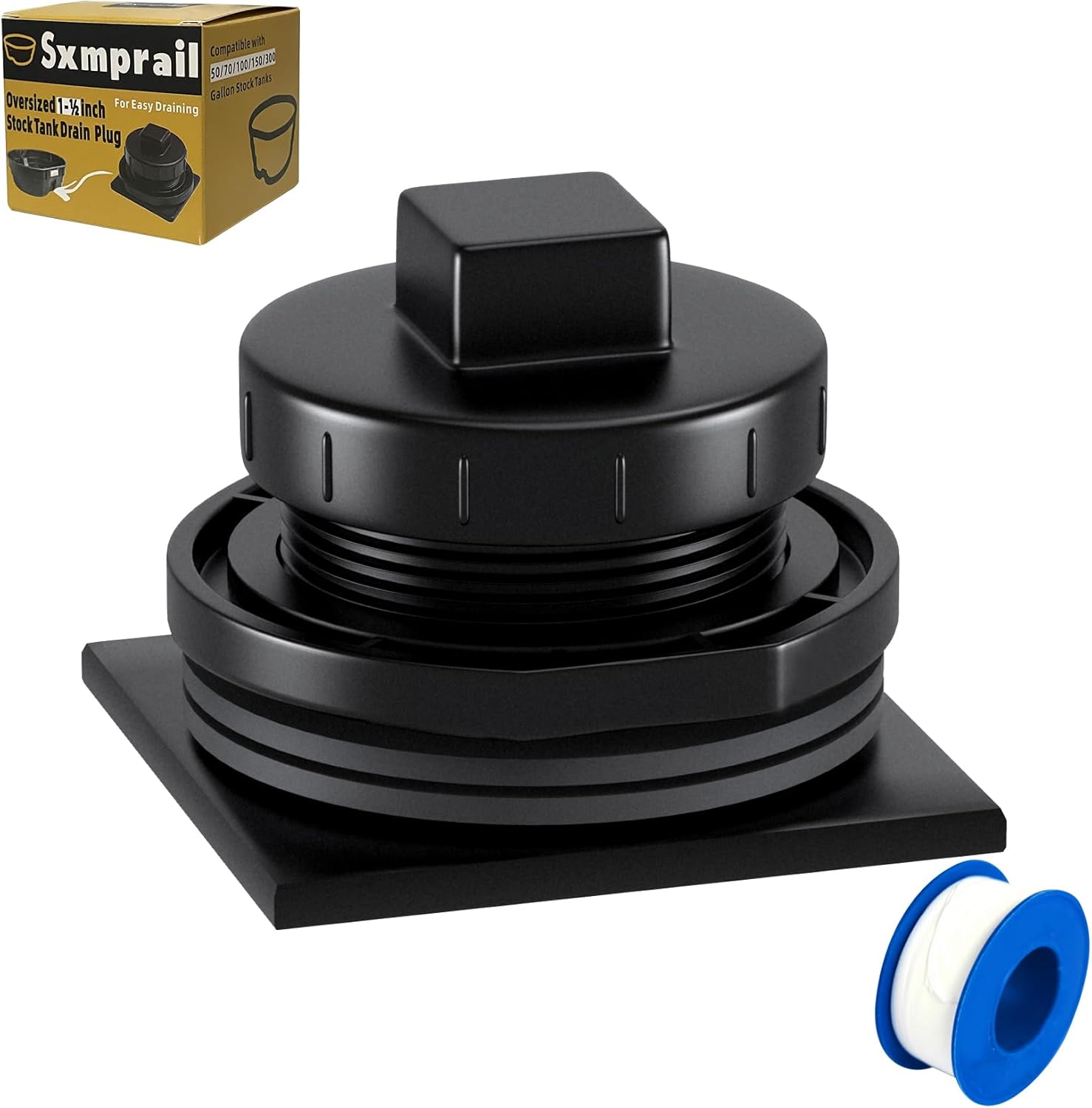 Stock Tank Drain Plug Fit for rubbermaid Commercial 50 70 100 150 300 Gallon Stock Tanks(≥ 2 in Holes), Stock Tank Plug, Water Tank Plug for rubbermaid Stock Tank Five Year Free Replacement