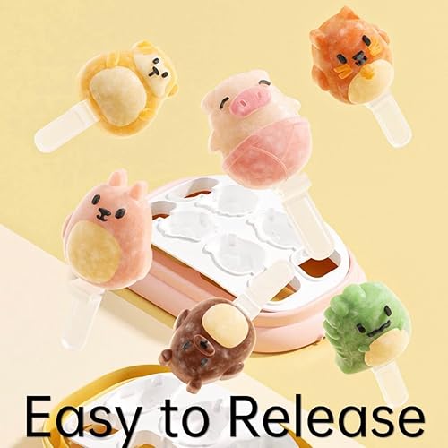 Miniatura 2 de Juego de 4 moldes para paletas de helados, accesorios de cocina para hacer helados, fácil liberación, reutilizable, de silicona, sin BPA, para