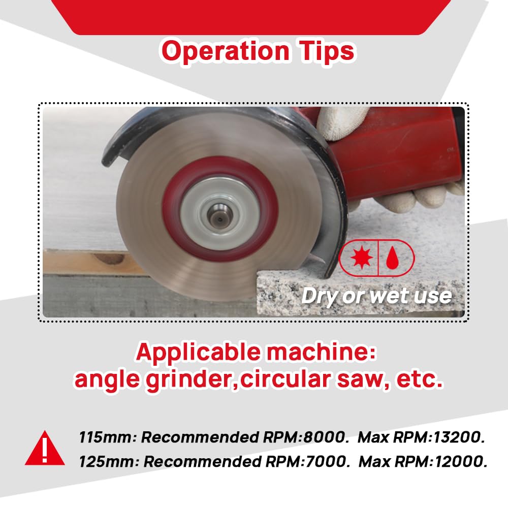 DT-DIATOOL Diamond Saw Blade 4.5 Inch 115mm for Cutting Porcelain Tile Ceramic Marble Artificial Stoneware Edge Grinding Pack of 2