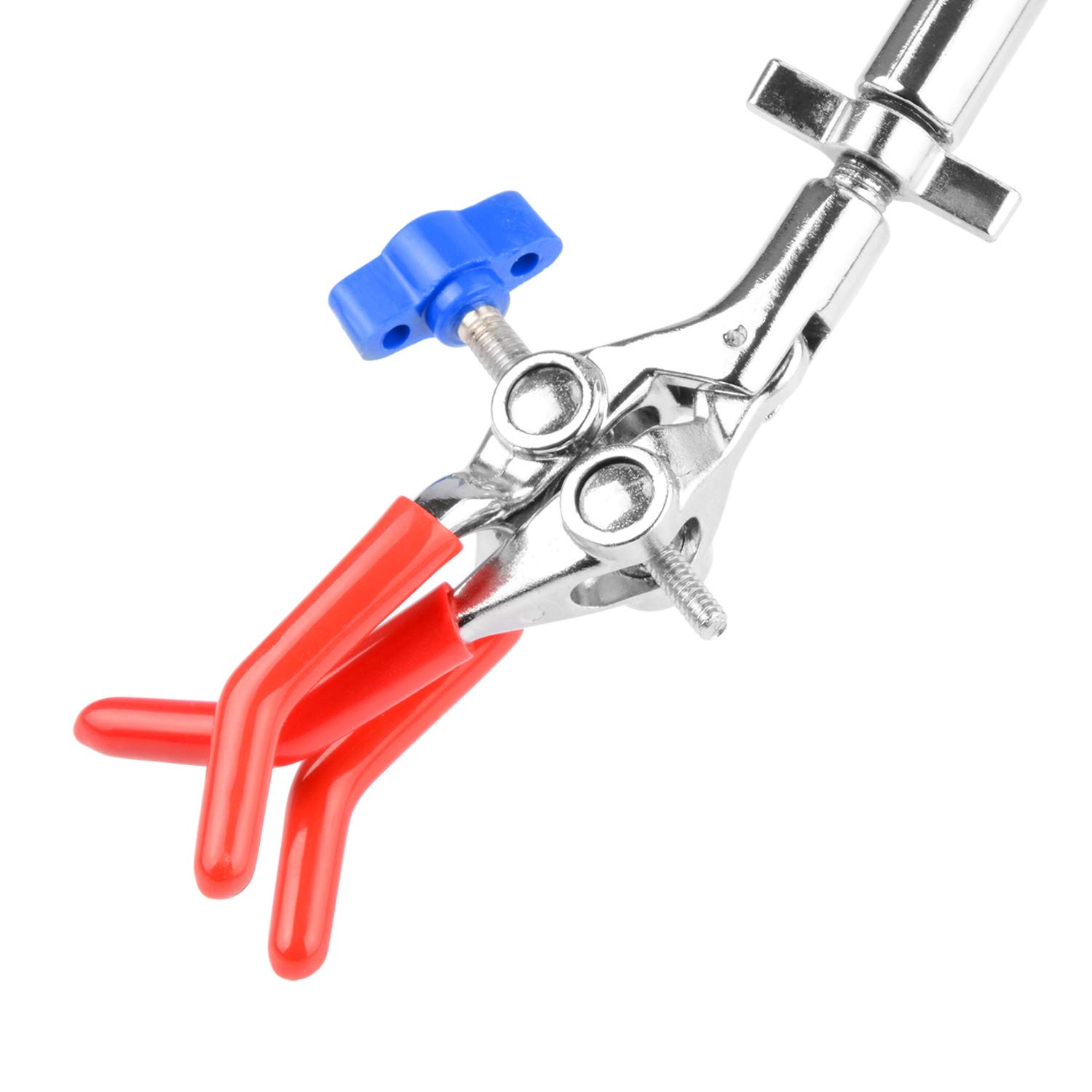 stonylab Pince Pivotante à 3 Branches, Robuste Pince Simple Réglable Multipurpose à 3 Branches Pivotante à 360 Degrés Revêtue de Caoutchouc avec Tête de Support pour Usage en Laboratoire