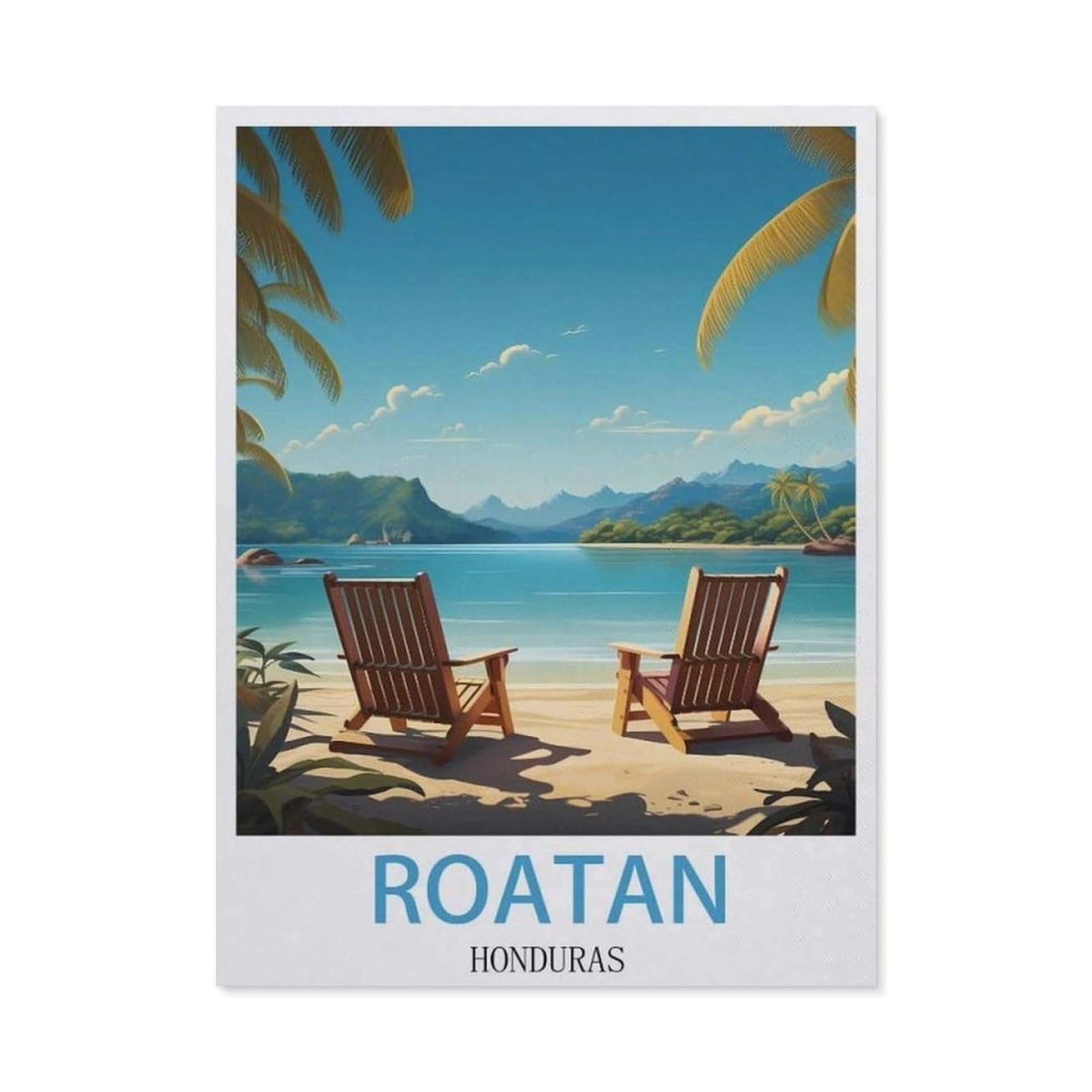 Funny Bathroom Wall Decor Signs，Roatan Honduras(20x30cm）