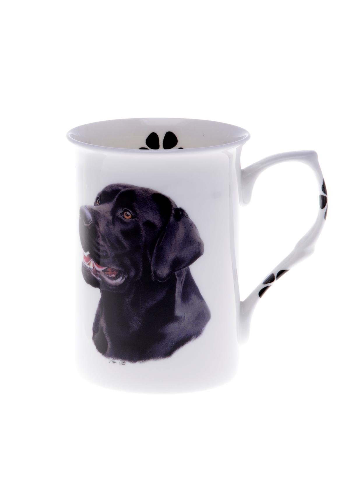 (BB38) SINGLE BONE CHINA BEAKER/ MUG/CUP BLACK LABRADOR Hand decorated Kirsty Jayne China