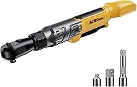 Vista 1 de Llave de trinquete inalámbrica de 3/8", compatible con batería DEWALT 20V MAX, motor eléctrico de trinquete sin escobillas de 74 pies-libras