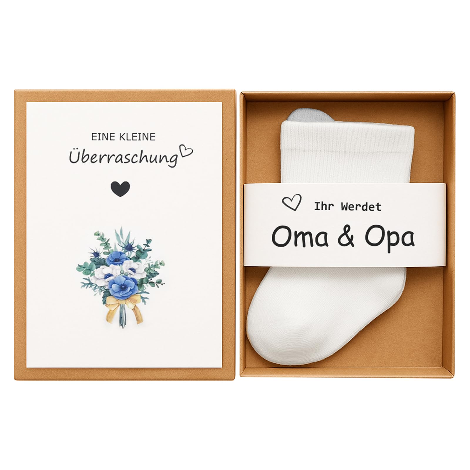 Cezlstesy Schwangerschaft Verkünden | Ihr Werdet Oma und Opa | Du wirst Papa | Baby Verkündung | Babysöckchen | Überraschung Geschenkset - Liebevolle Ankündigung für Familie(Oma & Opa)