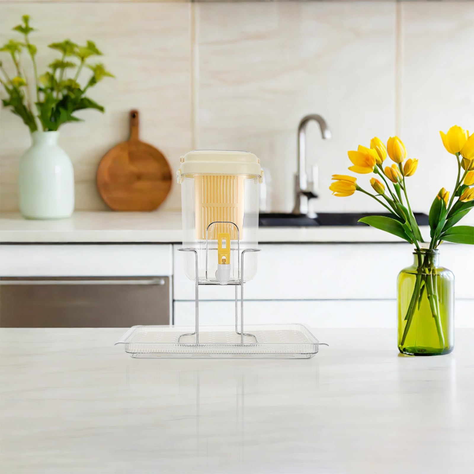 Distributeur D'eau pour Réfrigérateur avec Robinet 2l en Pp Jaune