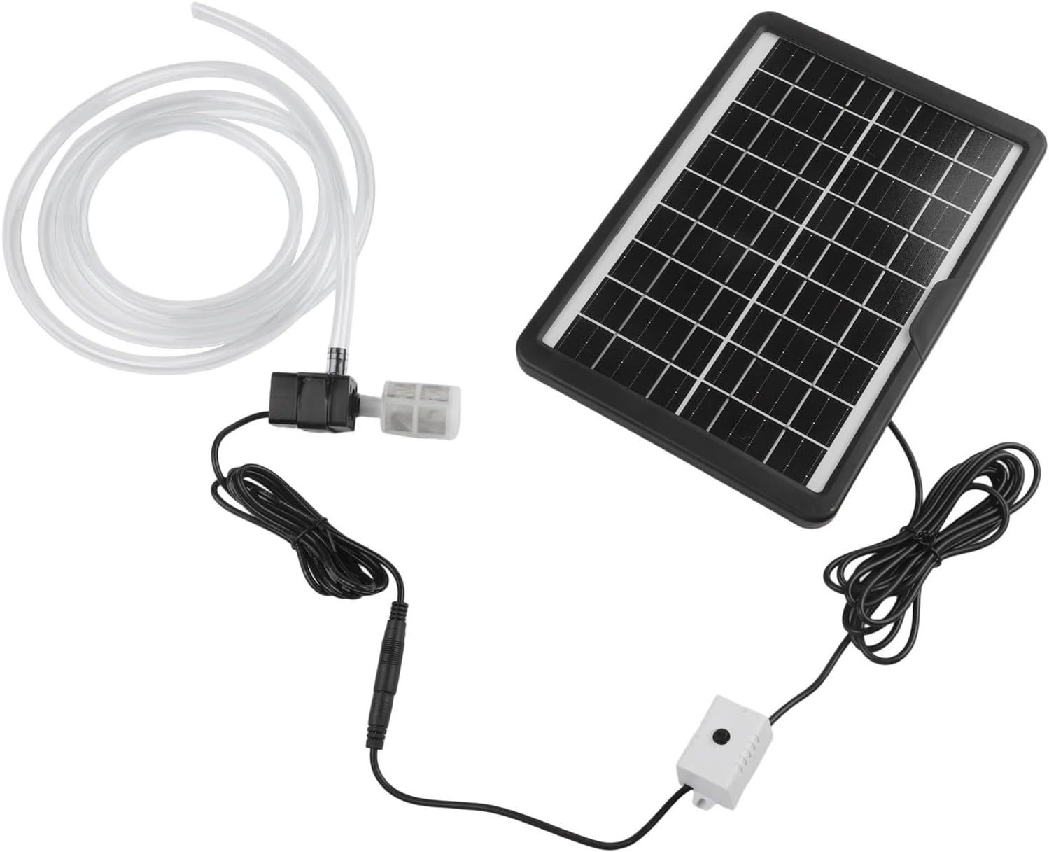 Solar Powered Water Pump Kit,With 6W 9V Panel 12V DC Submersible Pump 240L/H Flow Rate,2M Pipe For Pond Fountain Fish Tank Garden Aquarium