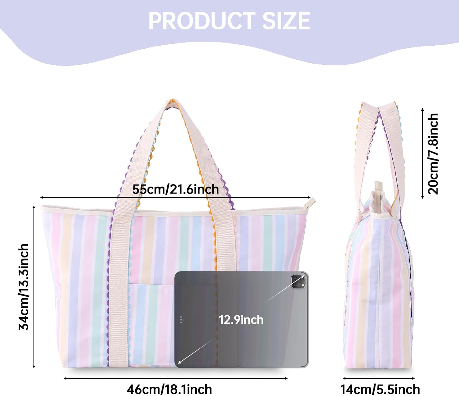 Rick Rack Tote Bag for Women