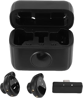 Bewinner Lavalier Wireless Microphone for Phone Pad Android with Noise Cancellation, 2.4G Wireless Lapel Mic, Plug Play Clip on Lapel Mic for Video Recording, Interview, Live Streaming