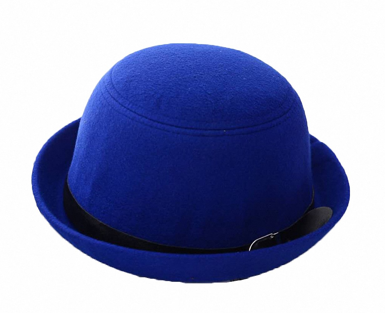 Womens Felt Vintage Cloche Derby Hats Autumn Elegant Beanie Cap Winter Bowler Church Hat Party Bucket Hat