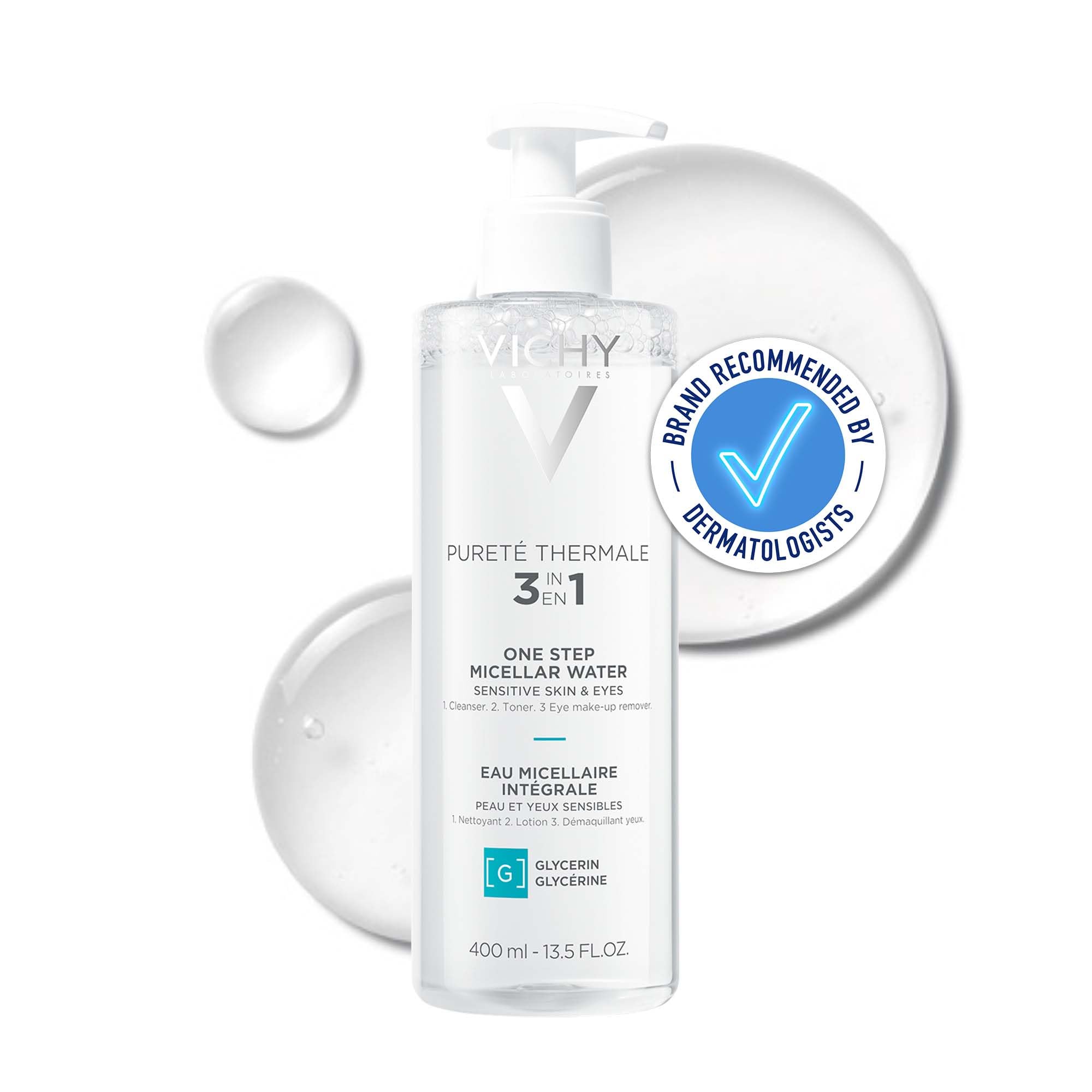 VICHYPureté Thermale One Step Micellar Water for Sensitive Skin and Eyes 400ml