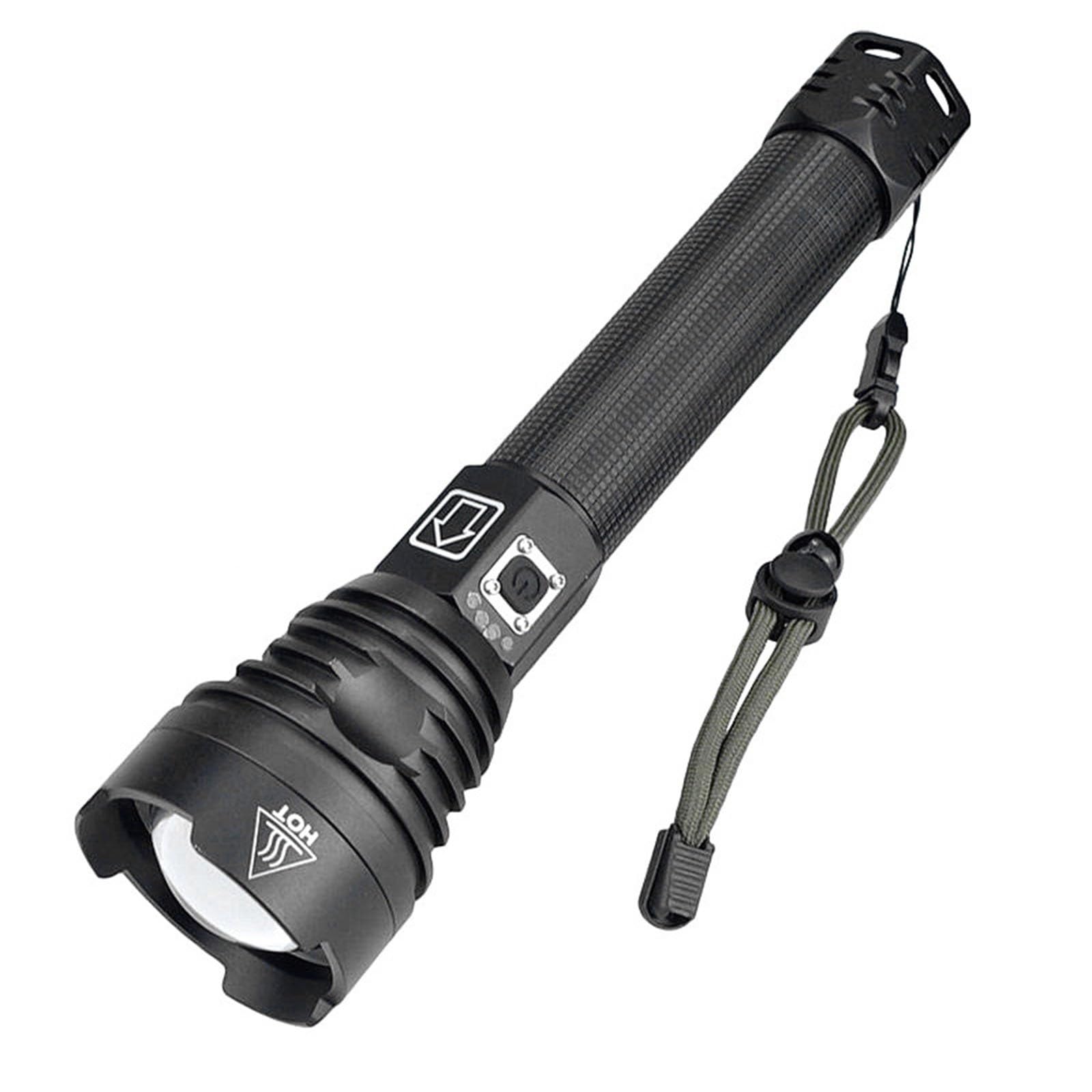 WURF XHP90 Latarka LED, 100000 lumenów, wysoka wydajność, bateria USB 26650 z możliwością ładowania, 3 tryby powiększania, wodoodporna IPX-6, do użytku na świeżym powietrzu, latarka awaryjna.