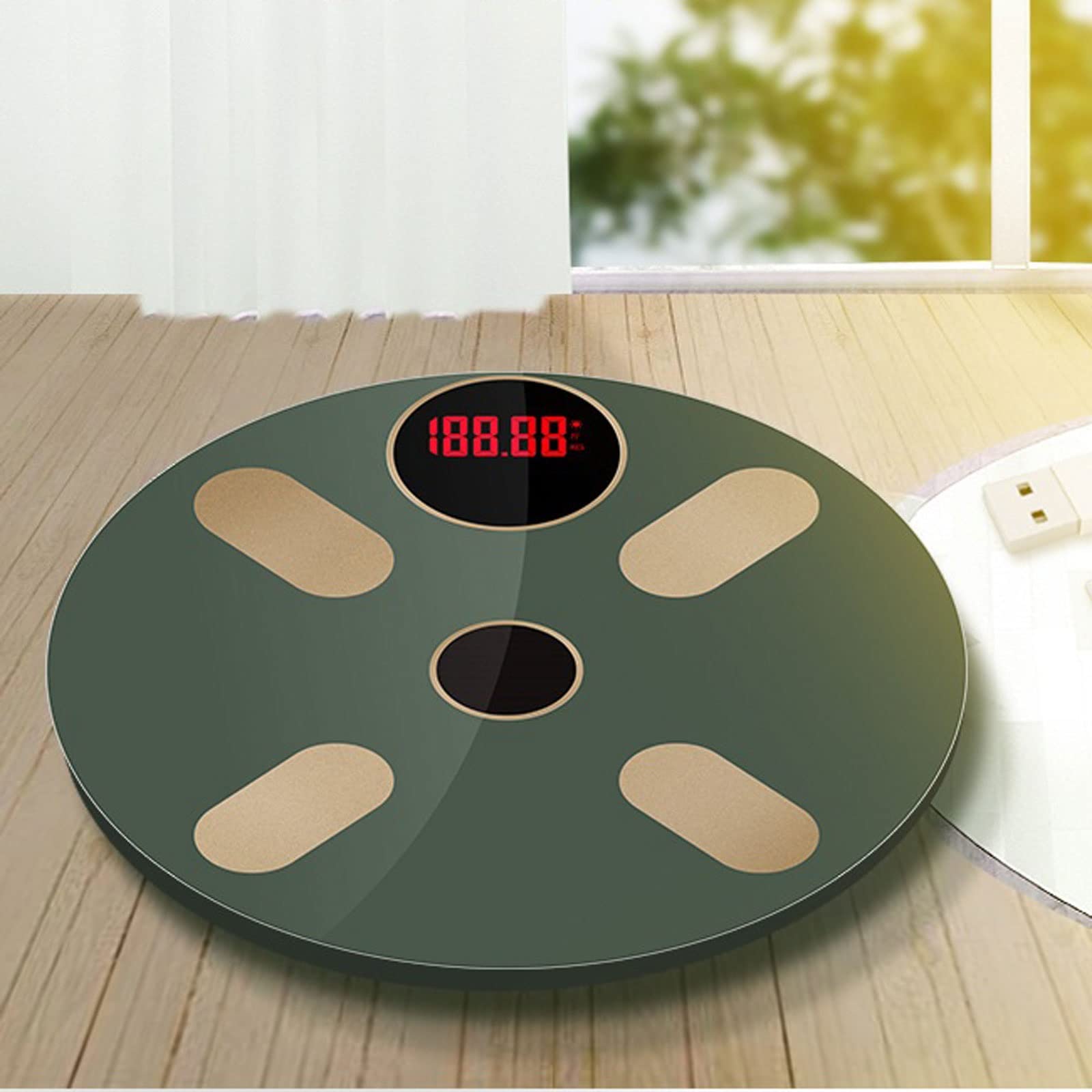 JINGYAN Básculas digitales Digital Balance Weight Scale Bathroom Body Composition Electronic Smart Loss Weigh(Army Green)