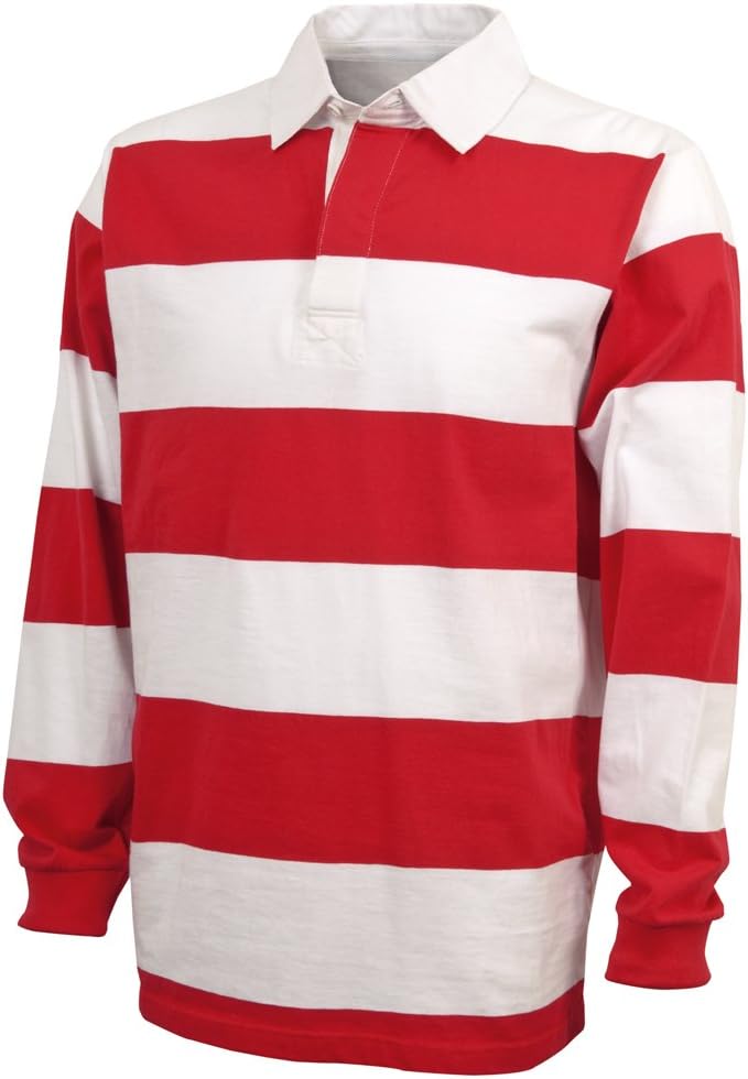 Charles River Apparel Unisex Classic Rugby Shirt, Premium Cotton Jersey with Yarn-Dyed Stripe Design