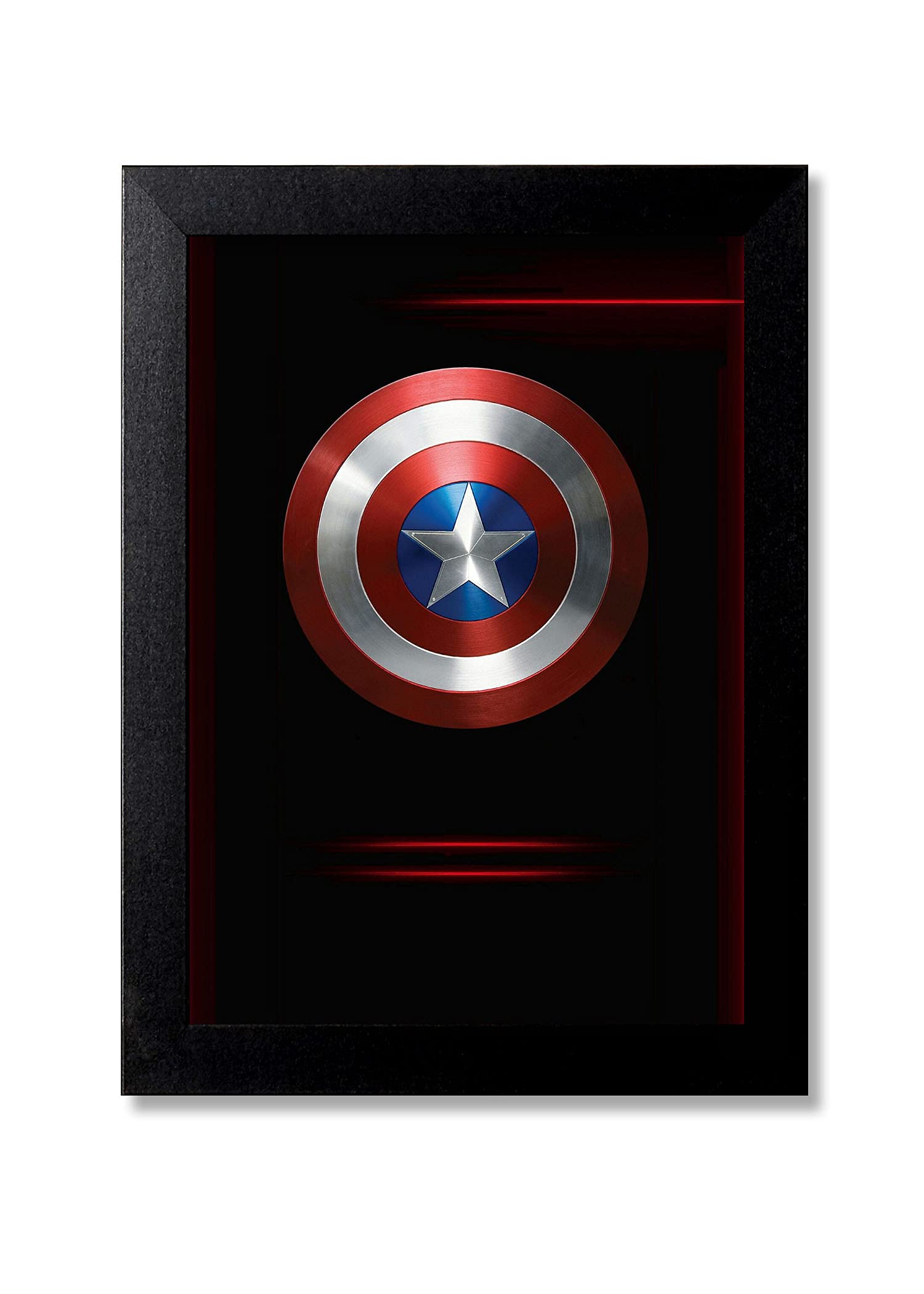 Blue Nexus Superhero Captain America Shield Wall Poster with Wall Frame Wall Stickers Room Art Poster Painting (Get 25% Off on Buying More Than 1 Any Products:Check Offer Section)_BNWPC236