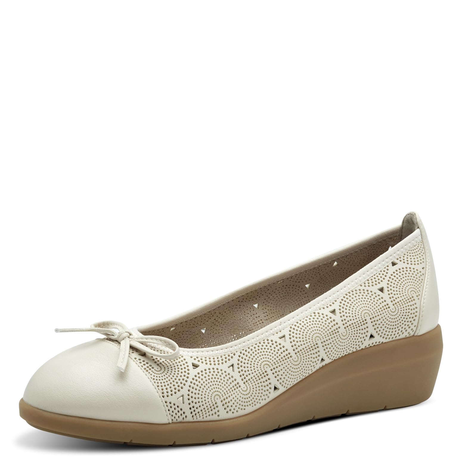 Jana Women’s Ballerinas with Wedge Heel Vegan, Beige, 6,5 UK
