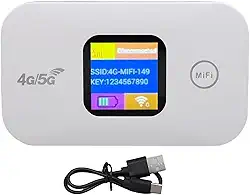 Hotspot móvel 4G LTE, Alta velocidade de 300 Mbps Roteador WiFi com tela de LED e slot para SIM, Conecte até 10 dispositivos, Hotspot WiFi portátil para viagens e jogos
