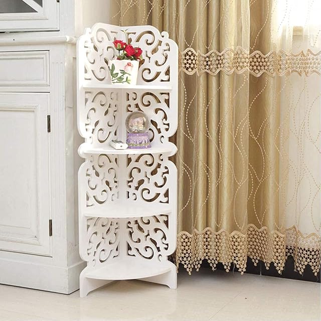 Youyijia 4 Tier Corner Shelf Unit 80x22x22cm Corner Shelves Floating Shelves Display Storage Shelf Corner Storage Rack for Office Bathroom