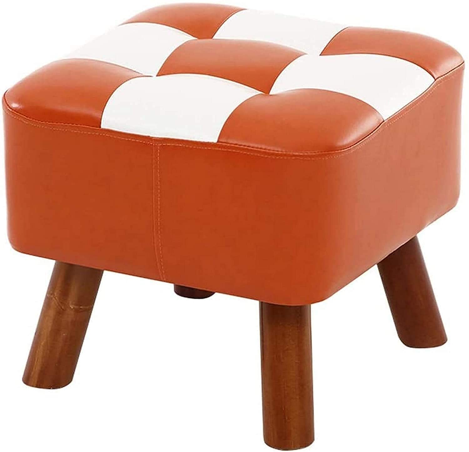 Repose-pieds de rangement en cuir PU tabouret carré pour changer les chaussures