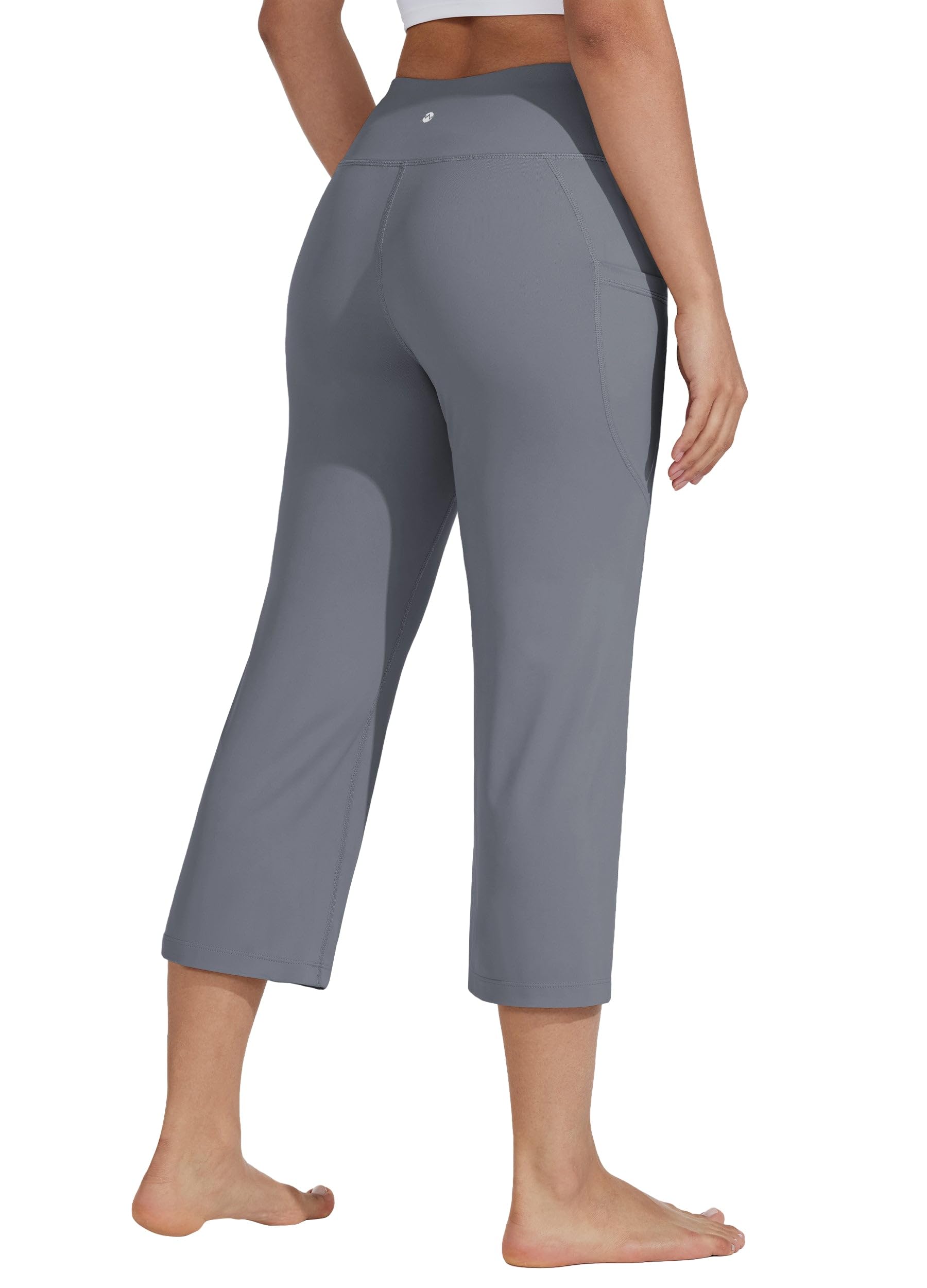 WILLIT Damskie spodnie do jogi Capris spodnie sportowe, wysoka talia, legginsy do jogi, proste nogawki, spodnie rekreacyjne, do uprawiania sportu, do treningu, joggingu, 21"