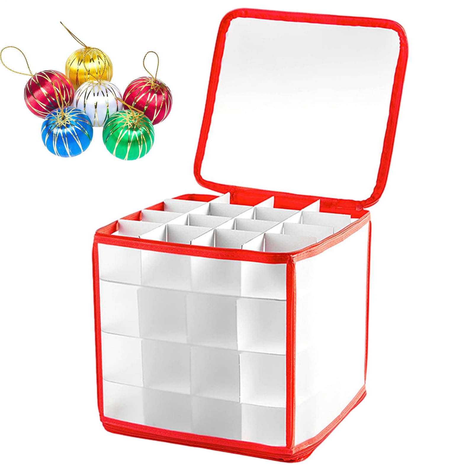 Rangement d'ornements anti-casse grand bac pour 64 boules de Noël amovible