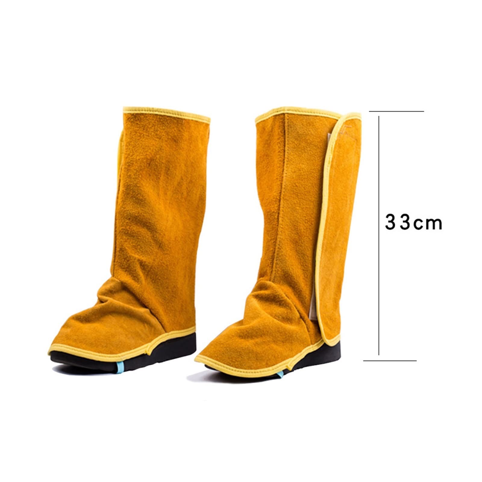 Tablier soudeur, 1 paire Spats de soudage en cuir chaussures de protection des pieds couvrent la chaleur résistante à la flamme de soudage ignifuge couvercle de coque de sécurité(33cm)