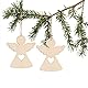 YIEUR 40 Stück Weihnachtsanhänger Holz Engel, 8cm Holzscheiben Anhänger Weihnachten mit Bindeschnur, Schutzengel Weihnachts Dekoration Weihnachtsbaum Charms für Christbaumschmuck Fensterschmuck(engel)