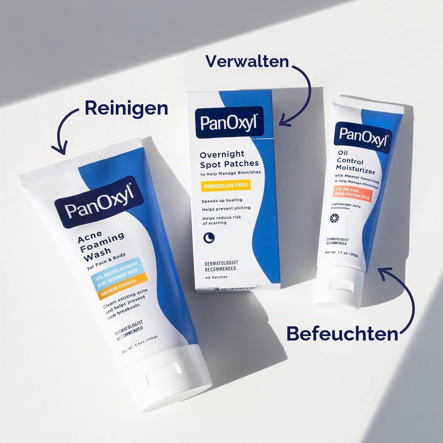 PanOxyl Foaming Wash Akne Reinigungsschaum für Gesicht und Körper 156 g - 3er Pack