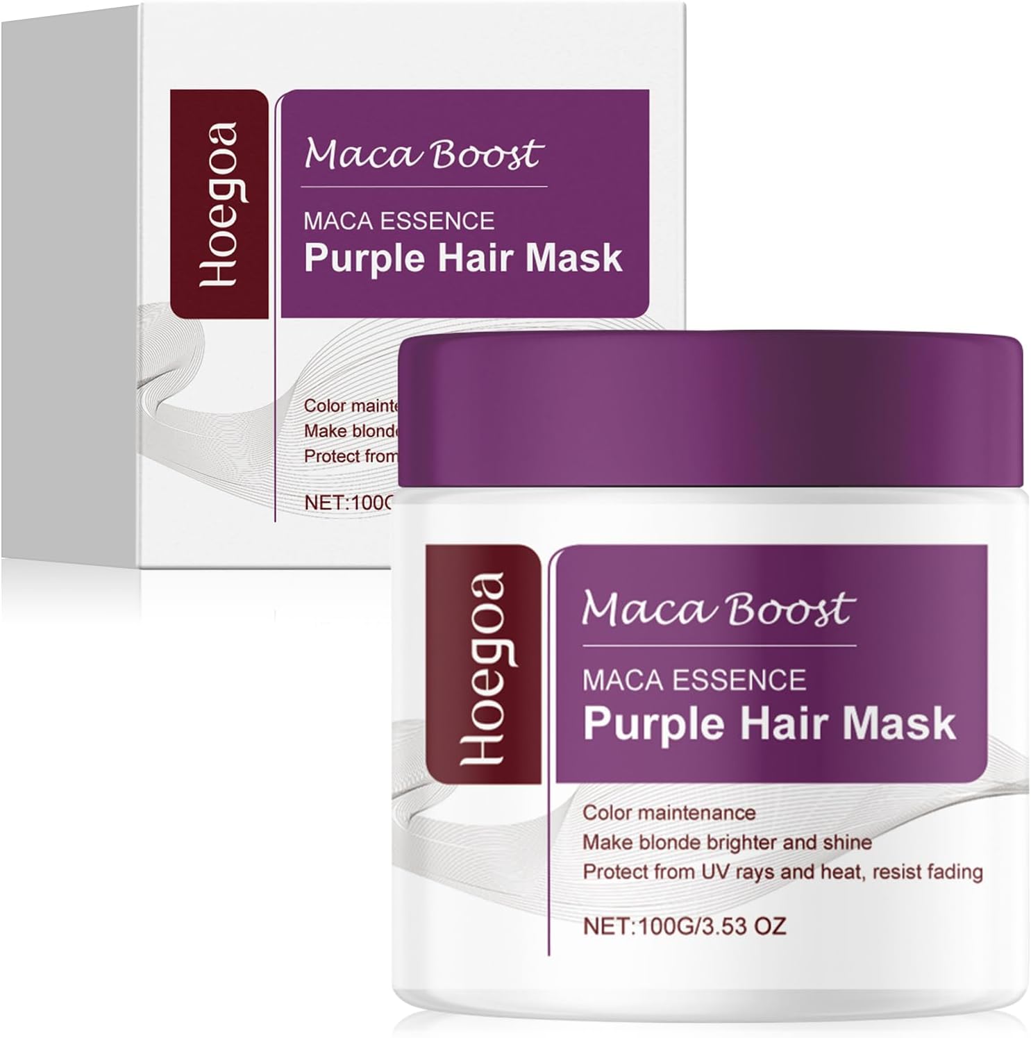 Paars collageen haarmasker, maca essence paars haarmasker, hyaluronreparatie, neutraliseert geelheid, herstelt haarschade, voedt het haar, voor blond, blond, grijs haar, haarbehandelingsmaskers