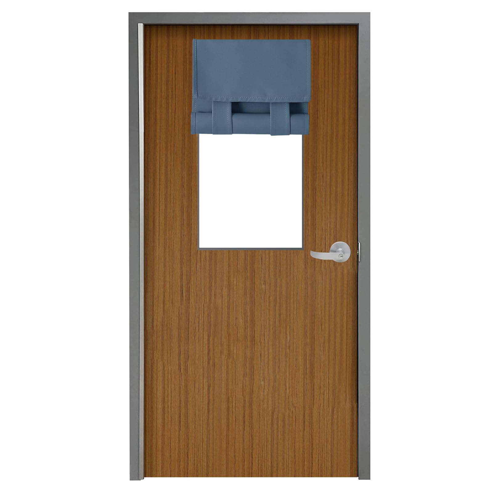 Wdfour Stone Blue Classroom Door Window Cover,Blackout Shades For Classroom Windows And Doors，Privacy,Room Darkening Design Blocks Views, Classroom Window Cover Lockdown.12w X 40L Inches, 1 Panel,