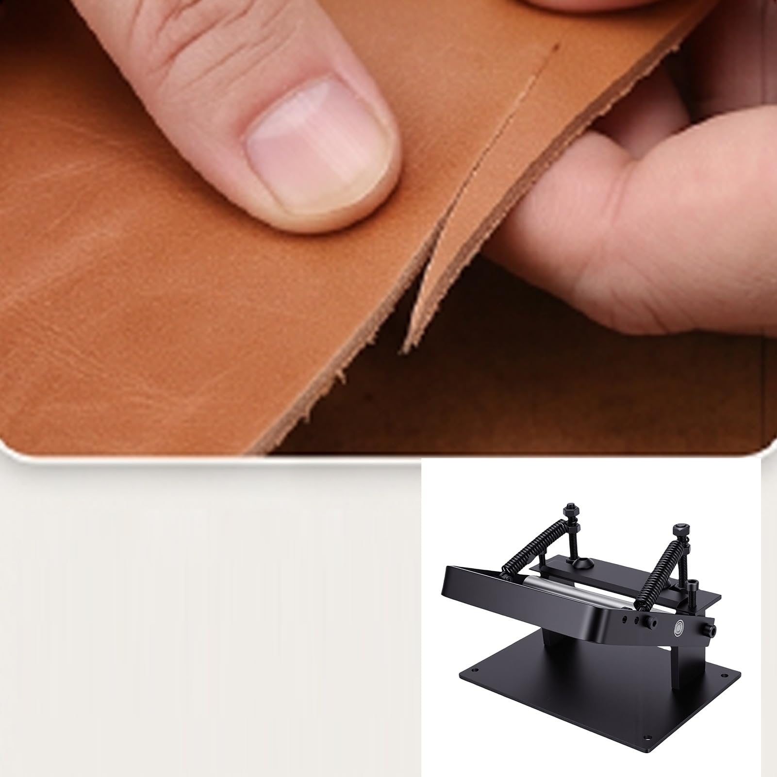 XUMIUZIY Máquina Manual de Skiving de Cuero, Herramienta Ajustable de Acero
