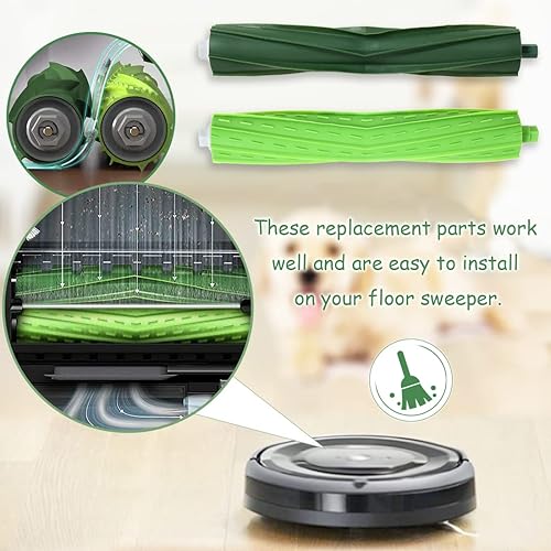 Miniatura 7 de Gusnilo Juego de 2 cepillos de goma de repuesto Roomba compatibles con iRobot Roomba aspiradora i e j Series E5 E6 i7 i7+ i7 i6+ i3 i3+ i4 i4+ i8 i8