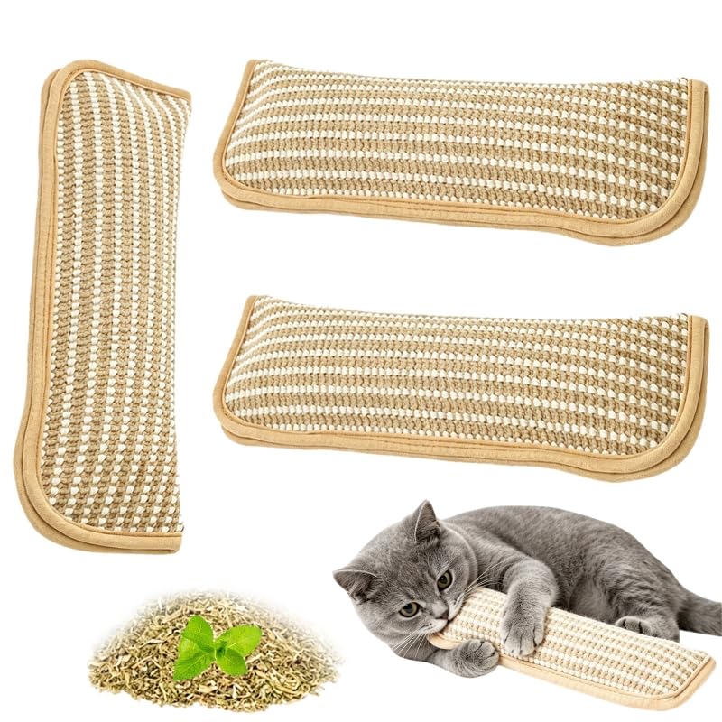 3-Piece Set Of 3-In-1 Natural Organic Catnip Pillows, Catnip Toys